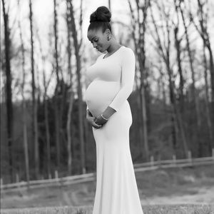 Dresses - Yellow Long Stretch Maternity Photoshoot Dress Dresses - Yellow Long Stretch Maternity Photoshoot Dress